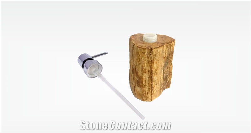 Petrified Wood Fossil Soap Dispenser Premium