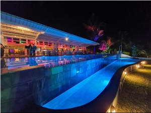 Cloudy Bluestone Pool Pavers, Pool Step