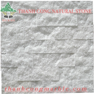 Crystal White Marble Split Face Wall Veneer Tiles