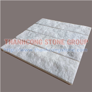 Pure White Marble Wall Cladding Split Stone