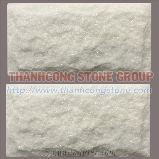 Pure White Marble Wall Cladding Split Stone