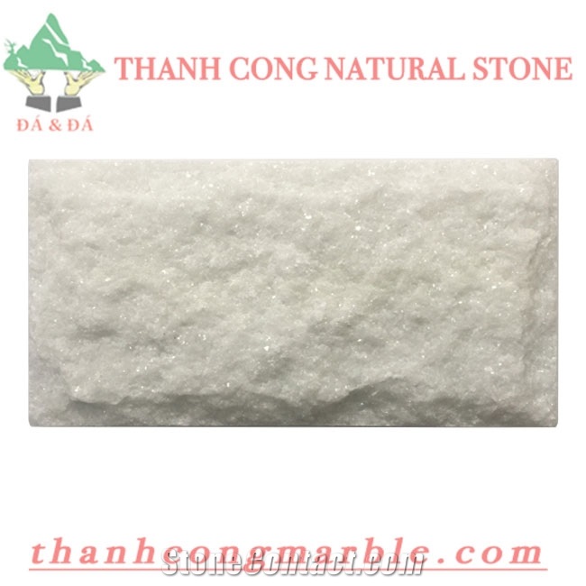 Pure White Marble Wall Cladding Split Stone