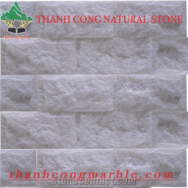 Pure White Marble Wall Cladding Split Stone