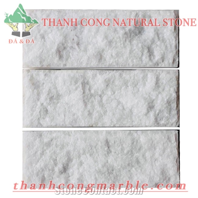 Pure White Marble Wall Cladding Split Stone