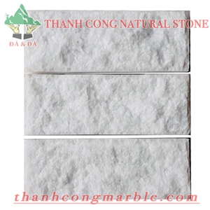 Pure White Marble Wall Cladding Split Stone
