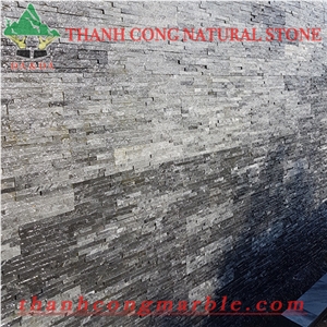 Silver Black Cladding Panels Cultured Stone