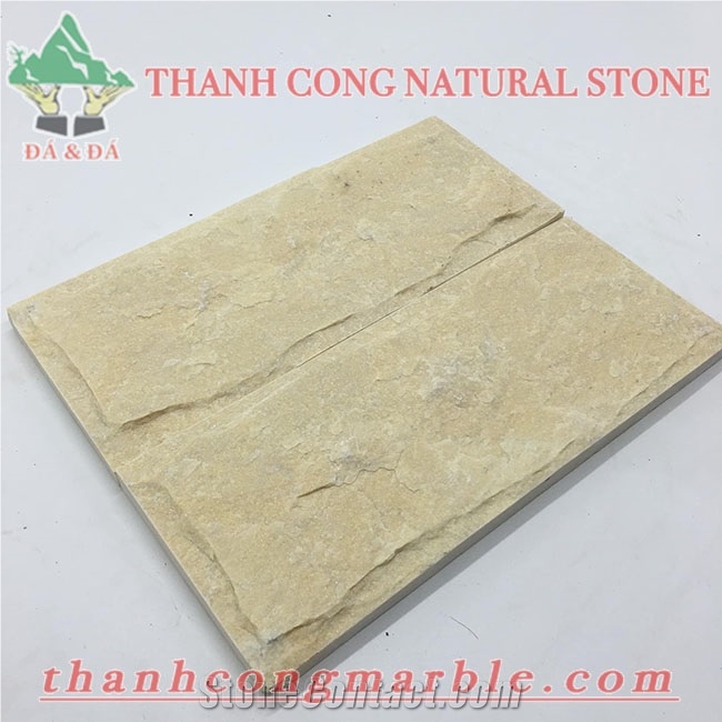 Yellow Gold Marble Mushroom Stone Split Wall Stone Yellow Gold Marble Mushroom Stone Split Wall Stone