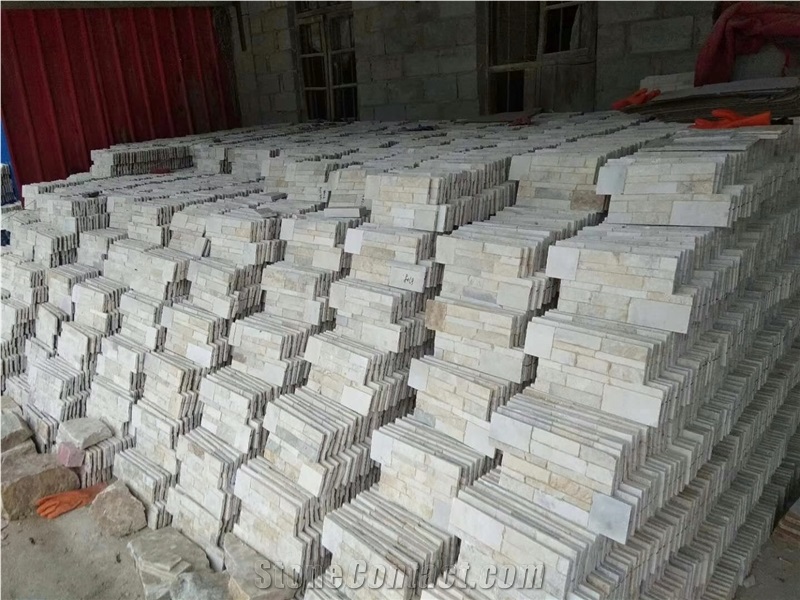 White Natural Cultured Stone Panel Wall Cladding