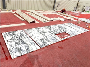 Arabescato Corchia White Marble Kitchen Worktops
