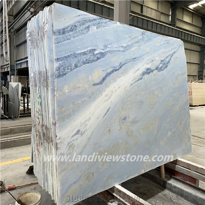 Celeste Arabescato Azul Argentina Marble Slab Tile