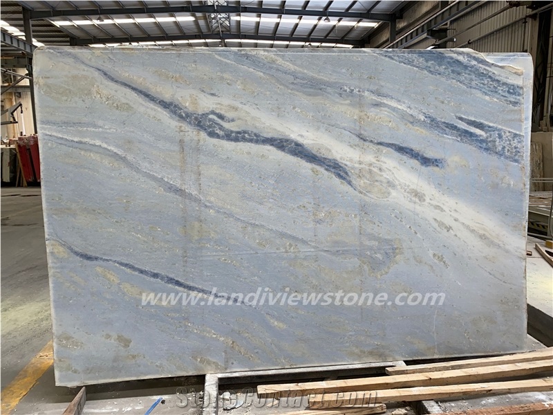 Celeste Arabescato Azul Argentina Marble Slab Tile
