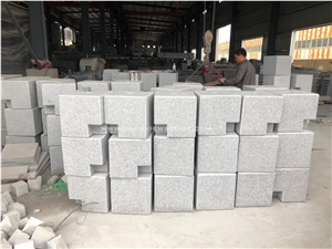 Grey and Black Granite Stone Car Packing Boallards