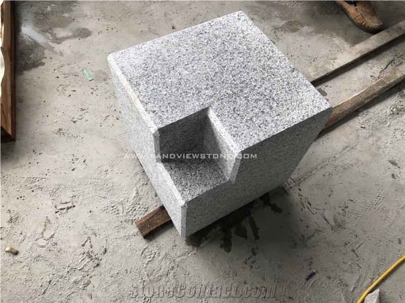 Light Grey Granite Stone Road Bollard Parking Ball