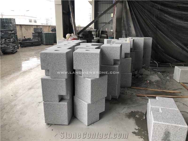 Light Grey Granite Stone Road Bollard Parking Ball