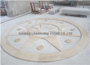 Lobby Travertine Water-Jet Medallion Floor Stone