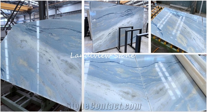 Lumen Marble Azul Cielo Marble Slabs Tiles