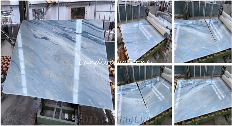 Lumen Marble Azul Cielo Marble Slabs Tiles