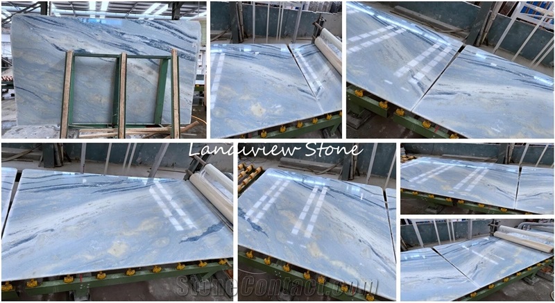 Lumen Marble Azul Cielo Marble Slabs Tiles
