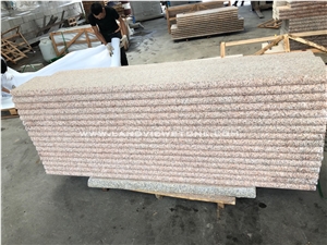 Outdoor Deck Stone Step Design Beige Granite Stair