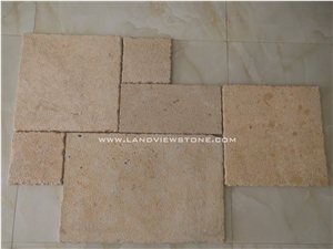 Split Face Cream Limestone Wall Stone Cladding
