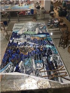 Tablet Marble Mosaic Paiting Artwork Create Craft