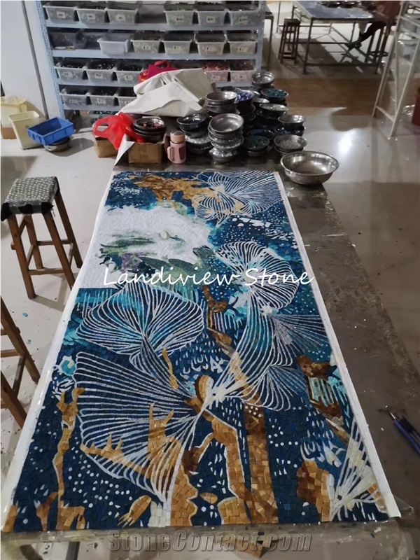 Tablet Marble Mosaic Paiting Artwork Create Craft