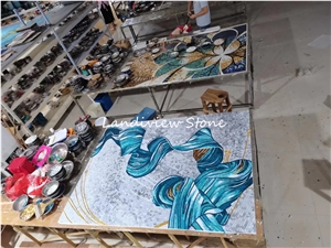 Tablet Marble Mosaic Paiting Artwork Create Craft