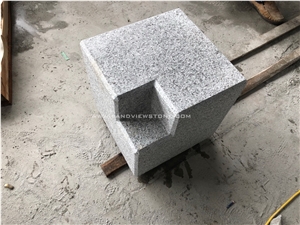 White Grey Granite Car Bollard Parking Stone