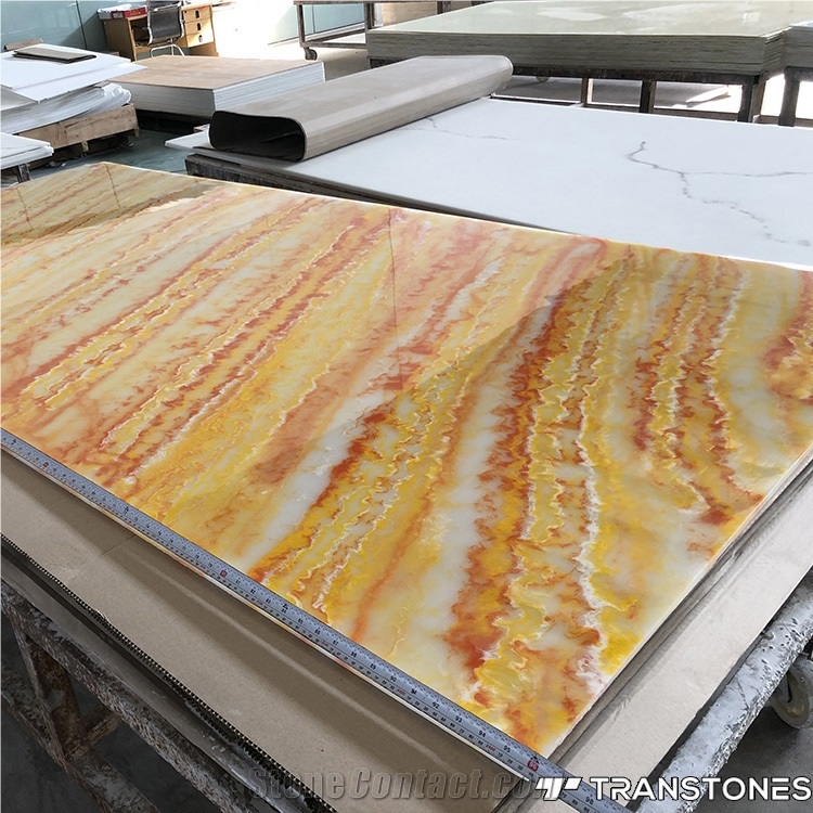 Yellow Veins Translucent Onyx Hotel Wall Sheet