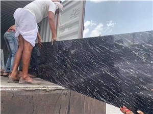Polished Cheapest Spark Black Galaxy Granite Tile