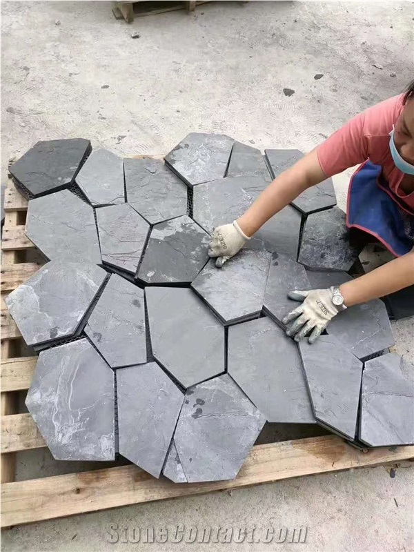 Black Slate Flagstone Walkway Pavers
