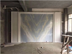 Blue Sky White Clouds Marble Spring Land Slabs