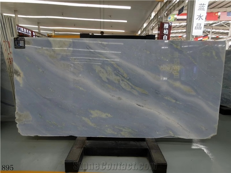 Blue Sky White Clouds Marble Spring Land Slabs