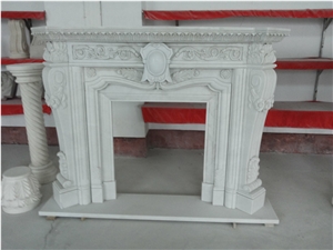 Victorian White Marble Fireplace Mantel Surround