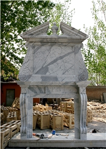 Victorian White Marble Fireplace Mantel Surround