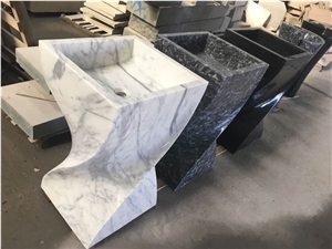 Bianco Carrara White Free Standing Basin Washroom Bianco Carrara White Free Standing Basin Washroom