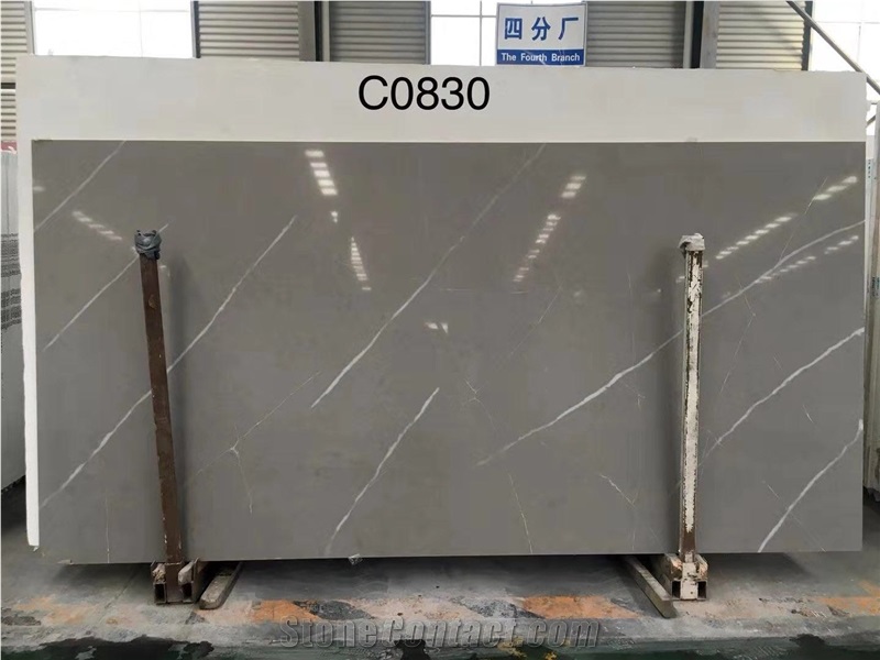 Cultured Grey Artificial Quartz Slab Cuntertops