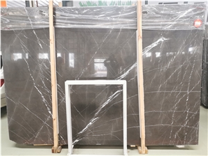 Grey Pietra Bookmatch Marble Slabs Brown Tiles