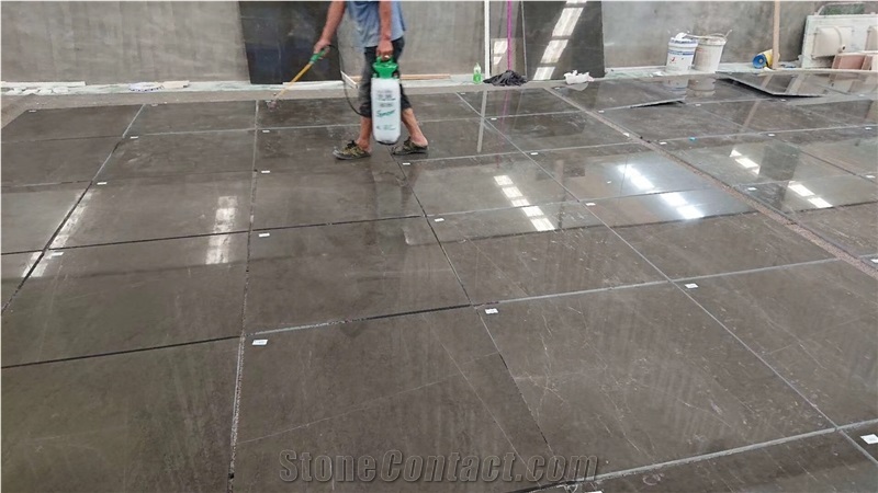 Grey Pietra Bookmatch Marble Slabs Brown Tiles