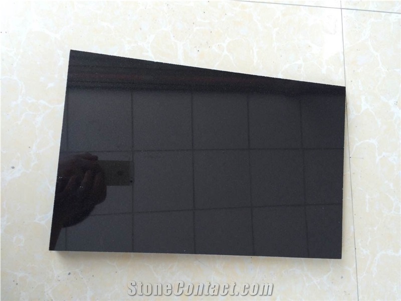 Hige Gloss Polished Surface Mongolia Black Tiles