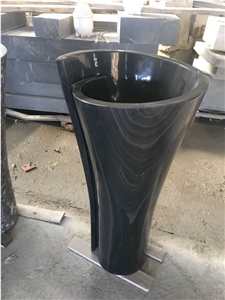 Nero Marquina Black Free Standing Wash Basin &Sink
