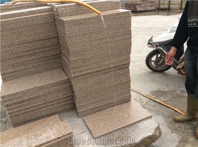 Polished G681 Prawn Pink Granite Slab Tiles