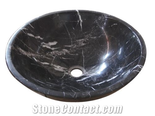 Round Black Marble Sink Basin Bowl for Sale