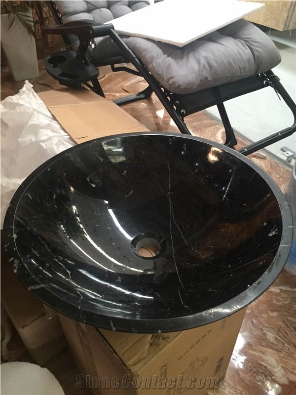 Round Black Marble Sink Basin Bowl for Sale
