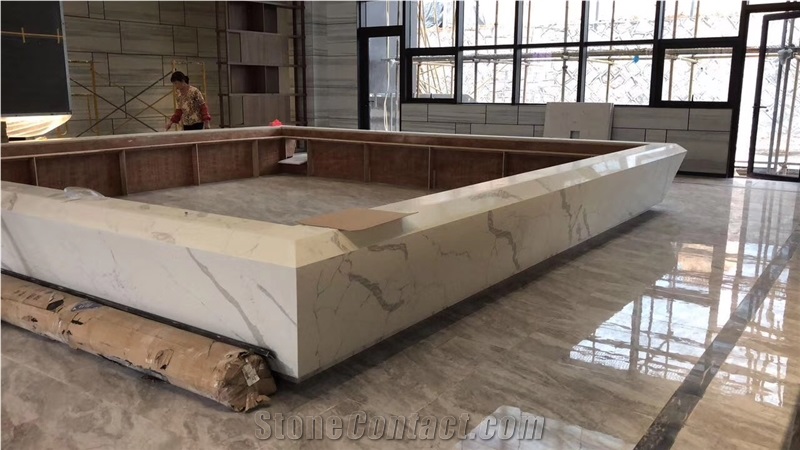 Slab Of White Quartz Calacatta for Vanity Top