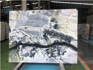 White Beauty Ice Green Marble Slab for Countertops