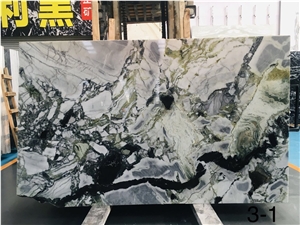 White Beauty Ice Green Marble Slab for Countertops
