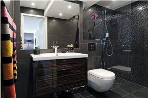 Black Nano Crystallized Glass Stone Tiles