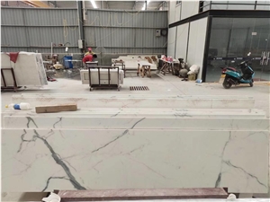 Crystallized White Marble Table Tops