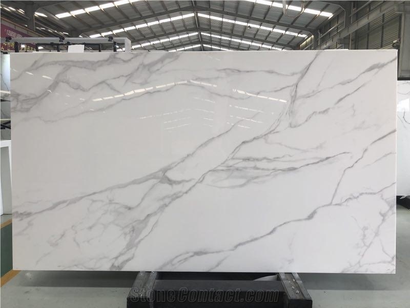 High Quality Calacatta White Nano Glass Big Slabs
